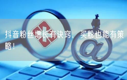 抖音粉丝增长有诀窍，买粉也能有策略！