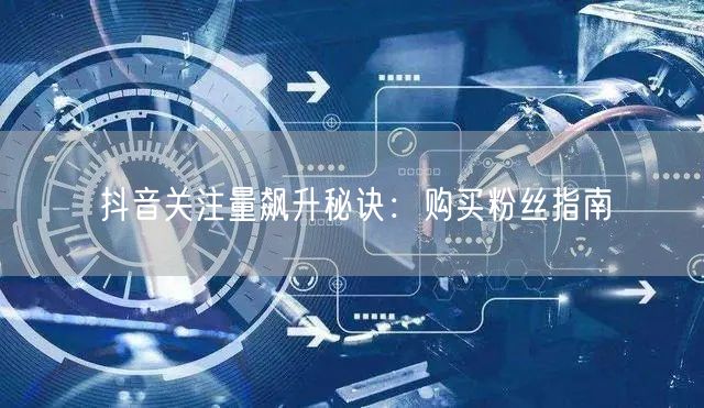 抖音关注量飙升秘诀：购买粉丝指南