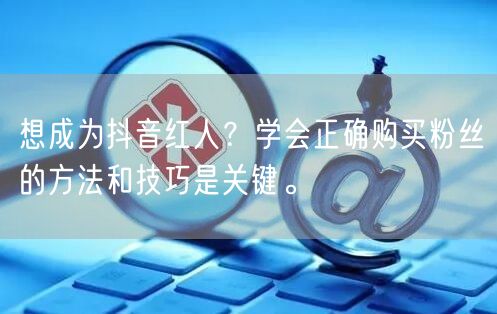 想成为抖音红人？学会正确购买粉丝的方法和技巧是关键。