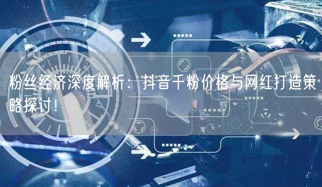 粉丝经济深度解析：抖音千粉价格与网红打造策略探讨！