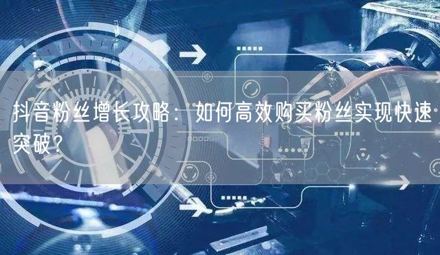 抖音粉丝增长攻略：如何高效购买粉丝实现快速突破？