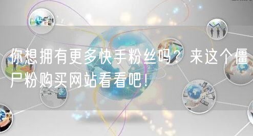 你想拥有更多快手粉丝吗？来这个僵尸粉购买网站看看吧！