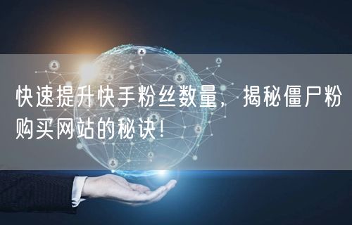 快速提升快手粉丝数量，揭秘僵尸粉购买网站的秘诀！