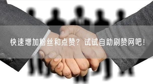 快速增加粉丝和点赞？试试自助刷赞网吧！