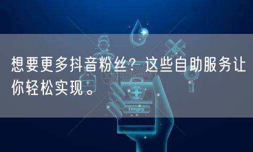 想要更多抖音粉丝？这些自助服务让你轻松实现。