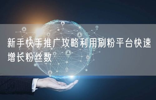 新手快手推广攻略利用刷粉平台快速增长粉丝数