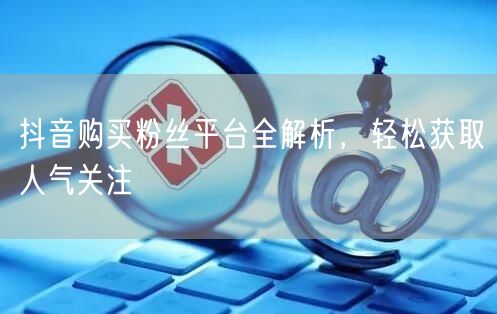 抖音购买粉丝平台全解析，轻松获取人气关注