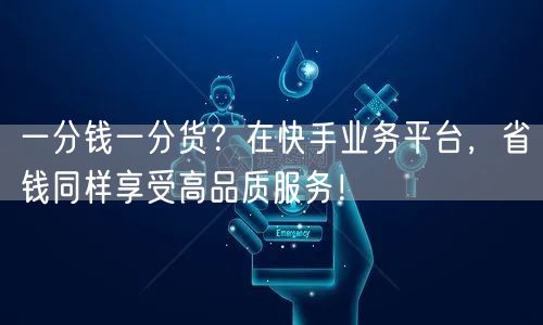 一分钱一分货？在快手业务平台，省钱同样享受高品质服务！