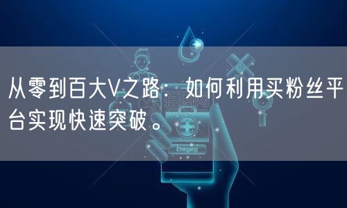 从零到百大V之路：如何利用买粉丝平台实现快速突破。